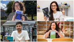 De esquerda a dereita e de�arriba a abaixo: Mar Nieves, coordina un club de lectura; Eva Came�n, libreira e �ngel Arcarcay e�Ainhoa Gonz�lez, bibliotecarios.