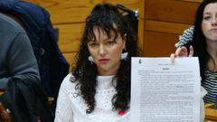 La diputada del BNG Sonia Vidal, en el Parlamento de Galicia.