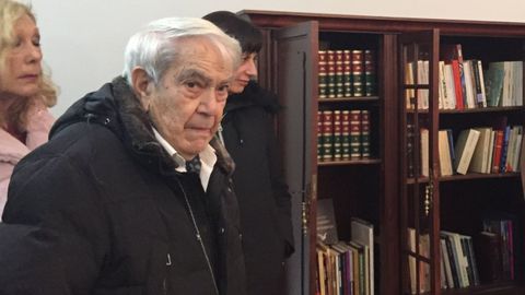 Jorge Cela Trulock en un acto en la biblioteca en homenaje a Jos� Cela en Triacastela en el 2018