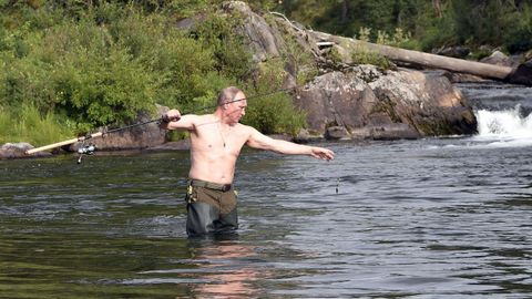 El presidente ruso, Vladmir Putin, se fue de pesca a la taiga siberiana