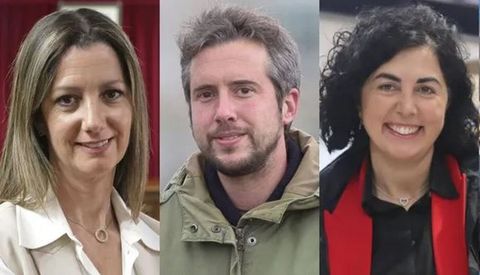 De izquierda a derecha: Lara Mndez (PSOE), Rubn Arroxo (BNG) y Elena Candia (PP). Todos obtuvieron buenos resultados en las elecciones del 28M