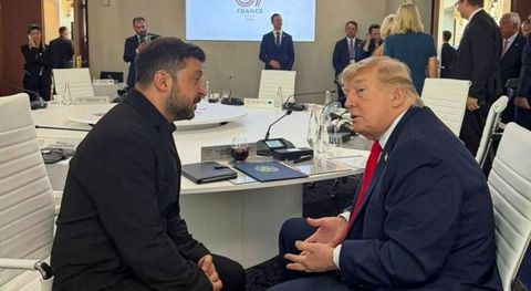 Trump y Zelenski en la cumbre del G7.