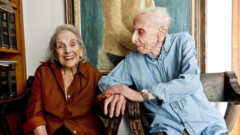 Luis Torras junto a su mujer tambi�n centenaria, que falleci� el a�o pasado