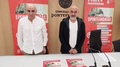 Juan Romero y Tino Fern�ndez, este lunes, en el Concello de Pontevedra en la presentaci�n de Ponteandadas