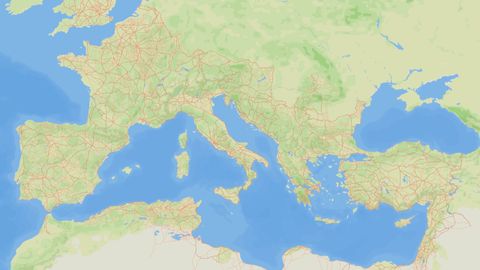 Mapa general de las calzadas del imperio romano