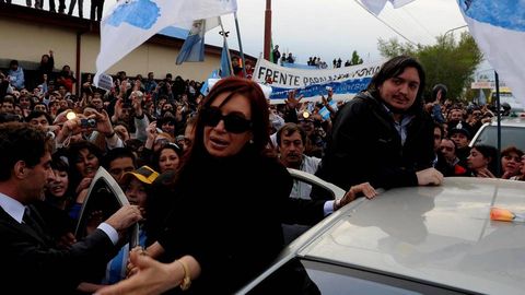 Cristina Fernández y su hijo Máximo