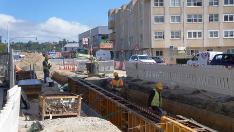 Los trabajos avanzan en las obras del cruce del Sol y Mar, en Perillo.