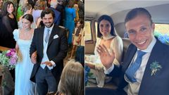 La m�dica Mar�a Carabel Lahera se cas� en Bergondo con el empresario Luis Maura (izquierda). El traumat�logo C�sar Bonome contrajo matrimonio con la abogada An�is N��ez en la iglesia de�Santiago