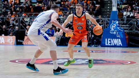 Paul Jorgensen, durante el encuentro de la primera vuelta contra el Palencia.