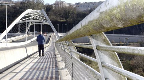 Barandillas. Óxido y musgo. Pasear por el puente no invita a tocar las barandillas para disfrutar de las vistas del río y de la ciudad. Y es que la suciedad, el óxido y el musgo ocupan buena parte del pasamanos, especialmente en las zonas que están orientadas hacia el norte.
