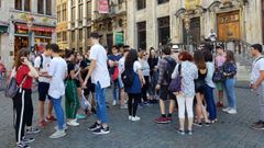 Un grupo de jvenes en Bruselas