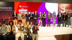 Foto de familia de los premios Boas Pr�cticas en Servizos Sociais de la Diputaci�n de A Coru�a