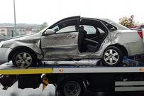 El coche recibi� el golpe en el lateral de la parte del conductor