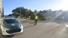 Control de la Guardia Civil en Boiro el d�a de Navidad