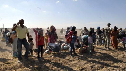 Refugiados sirios en una imagen de archivo