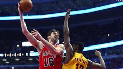 El espa�ol Pau Gasol, de los Bulls, en el partido que disput� a los Cavaliers de Cleveland