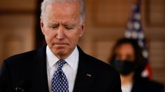 El presidente Joe Biden y la vicepresidenta Kamala Harris (detr�s), en una imagen de archivo