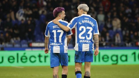 David Mella y Ximo Navarro, durante un partido del Dpor de esta temporada