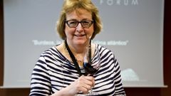 Sarah Jane Evans, en abril del 2016, en el Atlante Wine Forum de Vigo