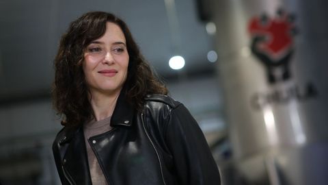 Isabel D�az Ayuso durante una visita a una f�brica de cerveza, la semana pasada en Madrid.