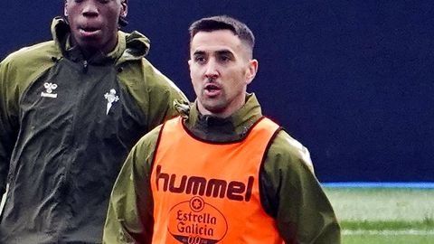 El futbolista del Celta Mat�as Vecino, en un entrenamiento.