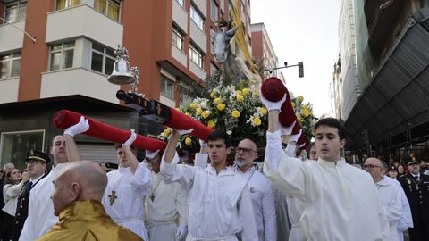 Durante la emblem�tica procesi�n de la Borriquilla en A Coru�a se realiz� la bendici�n de los ramos