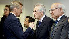 Rueda, ayer con Miguel �ngel Cadenas, presidente del TSXG y el fiscal superior, Fernando Suanzes