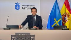 El consejero de Hacienda, Justicia y Asuntos Europeos y portavoz del gobierno, Guillermo Pelez, ofrece una rueda de prensa sobre financiacin autonmica.