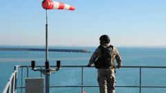 Infante de Marina a bordo del �Pati�o� durante un reciente despliegue 