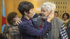 Ana Pont�n y Xos� Manuel Beiras en enero del 2024, cuando anunciaron la colaboraci�n del BNG y Anova para las elecciones auton�micas que se celebraron el 18 de febrero de ese a�o