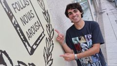 Borjamina, en su librer�a de Vilagarc�a de Arousa