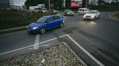 Tr�fico en la rotonda de Benigno Rivera con Duquesa de Lugo la que quieren transformar en turborrotonda