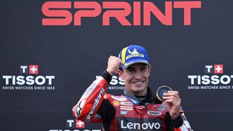 Marc M&aacute;rquez, celebrando su victoria en la carrera esprint del Gran Premio de Alemania.