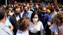 Ayuso fue la m�s vitoreada en la concentraci�n contra los indultos del �proc�s�