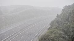 Nevada en la A-52 a su paso por la comarca de Ver�n