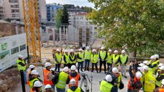 Visita a las obras del nuevo pabell�n de Monte Porreiro, que reuni� al alcalde de Pontevedra, al presidente de la Xunta y al delegado del Gobierno en Galicia 
