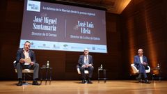 ��igo Noriega, Jose Miguel Santa Mar�a y Xos� Lu�s Vilela durante el debate.