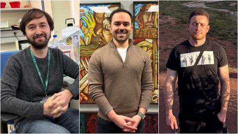 Los tres egresados de la Universidad de Oviedo�David Roiz del Valle, graduado en Biolog�a (primer premio en Ciencias), Erik Garabaya, graduado en Lenguas Modernas y sus Literaturas (segundo premio en Artes y Humanidades) y Hugo Mart�nez, graduado en Psicolog�a (segundo premio Ciencias de la Salud)