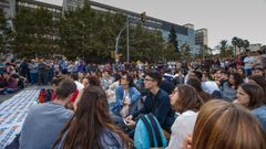 Paro de estudiantes y trabajadores el pasado 17 de octubre celebrado en protesta por el encarcelamiento de los Jordis