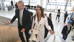 Alfonso Rueda y Lara M�ndez, antes de su reuni�n. 