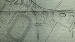 Plano de la ciudad deportiva del Racing que aparece en el libro de Jorge Deza sobre la historia del Racing Club de Ferrol