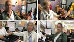 Fotos difundidas por Societat Civil Catalana que muestran a gente votando al menos dos veces en el referendo ilegal del 1-O