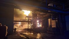 Incendio en una empresa química de Zuera