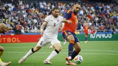 El delantero del Celta Borja Iglesias, con la selecci�n espa�ola en el partido de este jueves ante Irak.