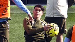 Franco Cervi, en un entrenamiento del Celta.