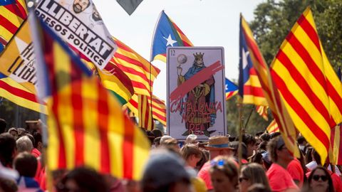 Celebraci�n de la Diada en las calles de Barcelona