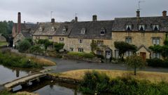 Vista a�rea de Lower Slaughter, una de las localidades de Cotswolds