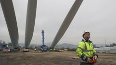 Construcci�n del parque e�lico T�mega, en Portugal, de Iberdrola, con los preparativos para el transporte de tres palas
