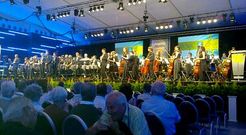 En la foto, la Banda de Lal�n durante su participaci�n en el festival holand�s de Kerkrade en el a�o 2009.