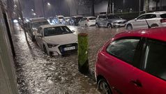 El barrio de Pelamios, en Santiago, bajo el agua